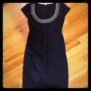 Short Sleeve Boden Cotton Dress in Dark Blue. US2P